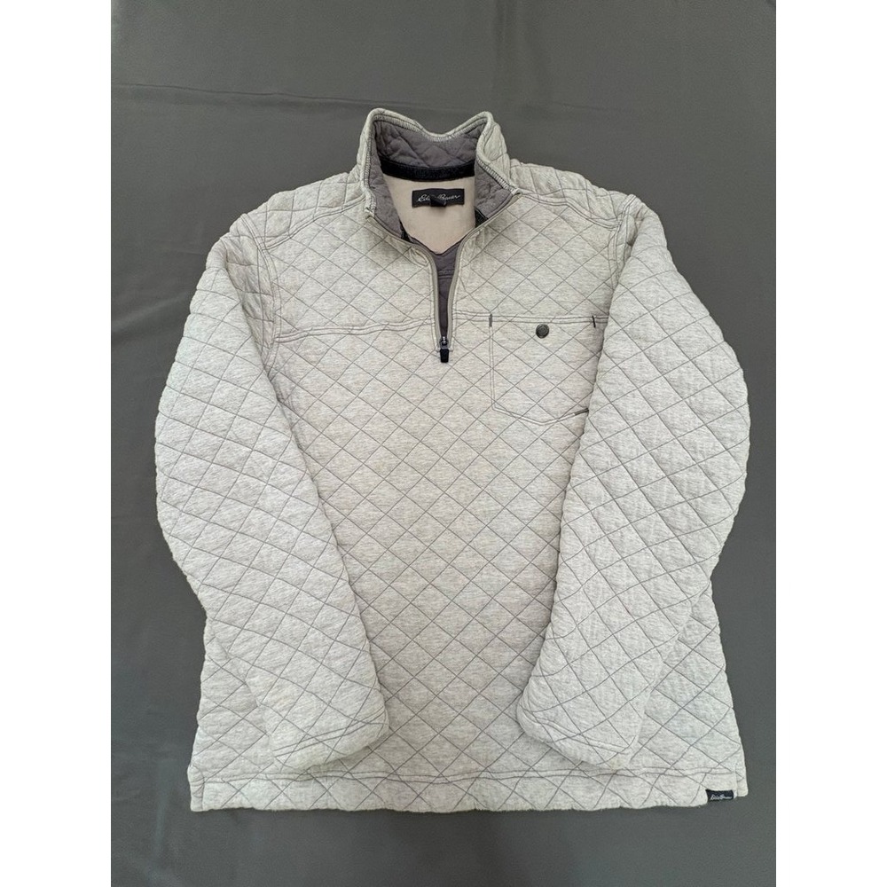 Eddie Bauer Men's Large Quilted Pullover 1/4 Zip Sweatshirt